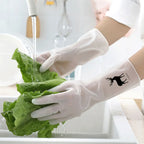 Silicone World 1 Pair Waterproof Rubber Latex Dish Washing Gloves Kitchen Durable Cleaning Housework Chores Dishwashing Tools
