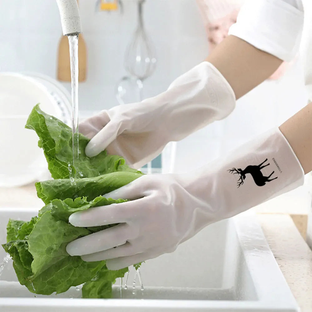 Silicone World 1 Pair Waterproof Rubber Latex Dish Washing Gloves Kitchen Durable Cleaning Housework Chores Dishwashing Tools