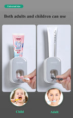 WIKHOSTAR Automatic Toothpaste Dispenser Bathroom Accessories Set Wall Mounted Toothpaste Squeezer Toothpaste Holder Rack