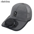 Solar Baseball Cap with Fan, Sun Protection USB Charging Fan Mesh Hat for Summer Outdoor Travel Fishing Camping Beach Golf