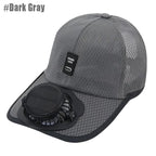Solar Baseball Cap with Fan, Sun Protection USB Charging Fan Mesh Hat for Summer Outdoor Travel Fishing Camping Beach Golf