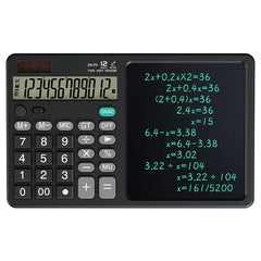 Solar Foldable Scientific Calculator with Writing and Drawing Tablet, LCD Large Screen Calculator