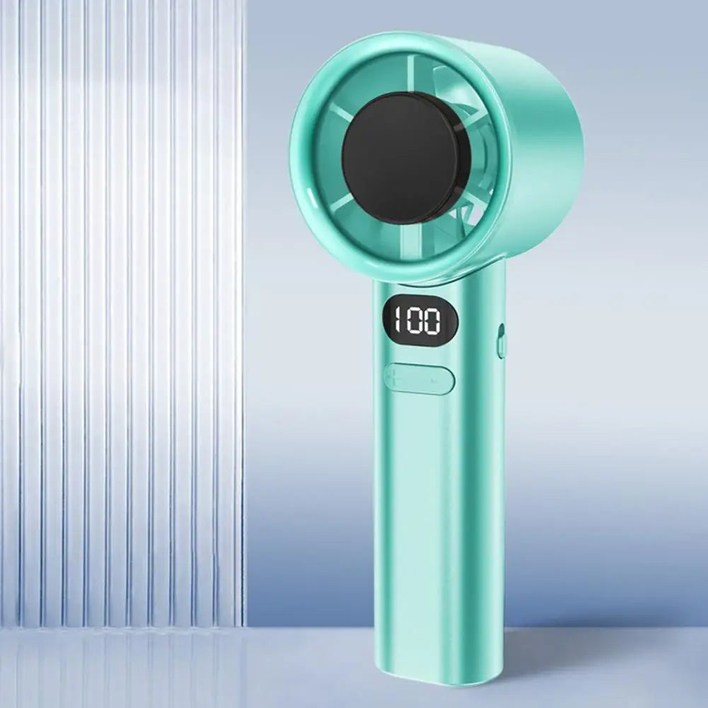 Portable Handheld Fan with 120 Wind Speeds USB Rechargeable Bladeless High-Speed Electric Cooling Fan for Personal Use