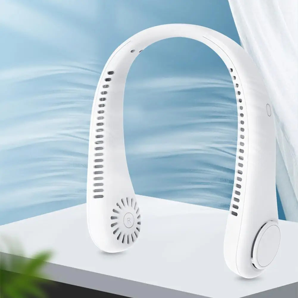 Portable Bladeless Neck Fan Rechargeable 3 Speeds Adjustable Cooling Fan Hands-Free Bladeless Neck Fan For Outdoor Sports Travel