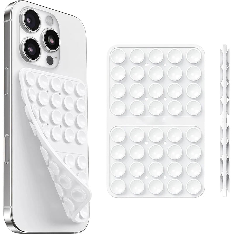 Silicone Double-Sided Suction Cup Phone Case Mount, Phone Grip with Suction Power, Hands-Free Phone Holder for Selfies and Video