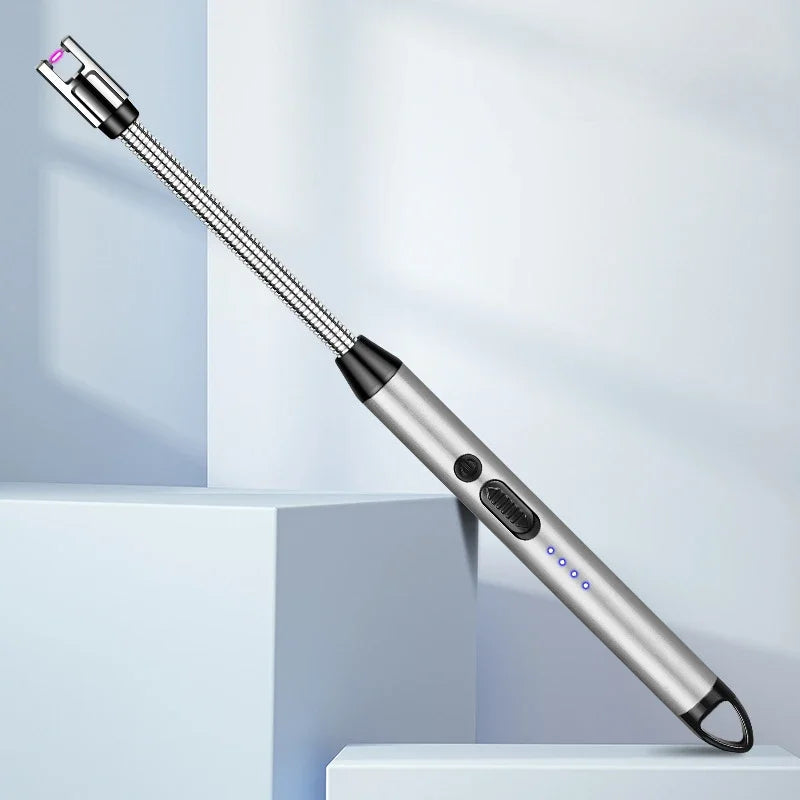 Type-C Rechargeable Kitchen Artifact Portable Smart Pulse Igniter Household Gas Stove Long Handle Electronic Lighter Wholesale