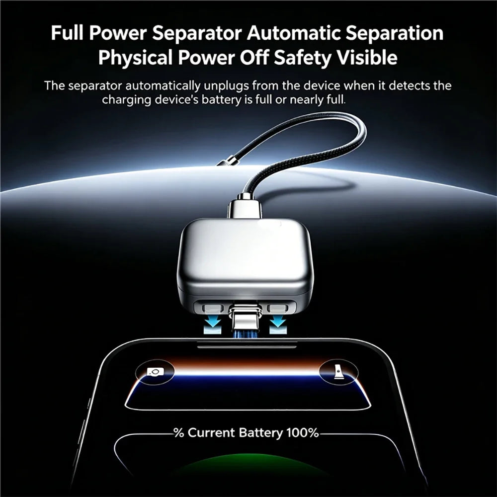 140W Physical-Disconnect Intelligence Charger Separator Protect Battery Overcharge Protection Auto Power-off  for Type-C Devices