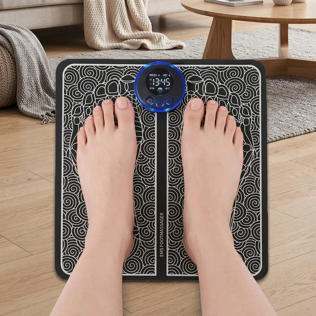 EMS Foot Massager Pad Relief Pain Relax Feet Acupoints Massage Electric Muscle Stimulation Improve Blood Circulation Relax Feet