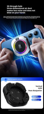 Magnetic Back Clip Dual-use Mobile Phone Radiator Digital Display Temperature Control AI Intelligent Gear Semiconductor Cooling