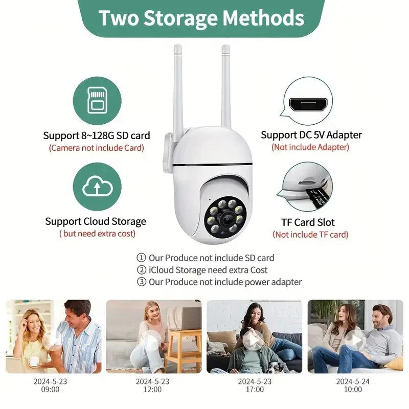 Security Camera 1080P HD Camera 355° Video Surveillance Camera Night Vision 2.4G WiFi Outdoor Security Protection Monitor