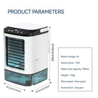 Portable Air Conditioner 3-Speed Small AC Unit Mini Air Cooler 900ML Water Tank Electric Fan With Humidifier for Bedroom Office