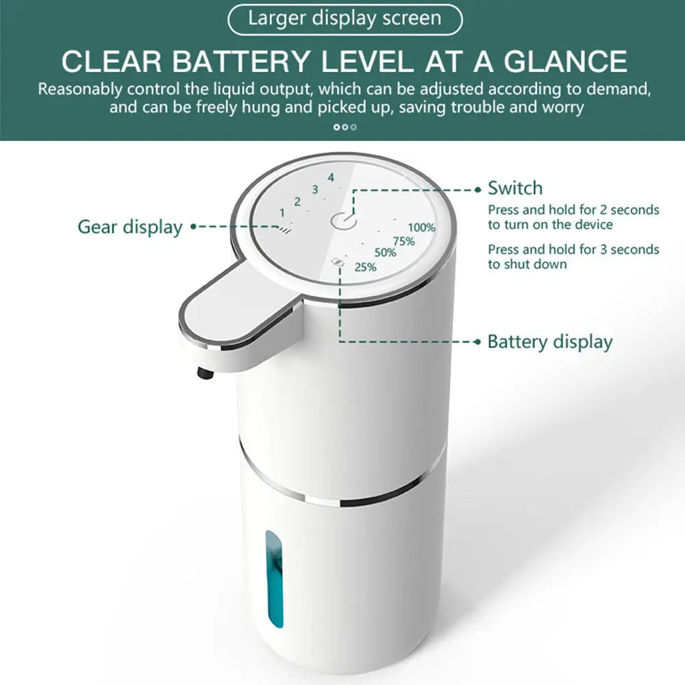 380ML Touchless IPX5 Waterproof 4-Gears Adjustable Foam/Gels Automatic Sense Soap Dispenser Electric Hand Dish Washing Machine