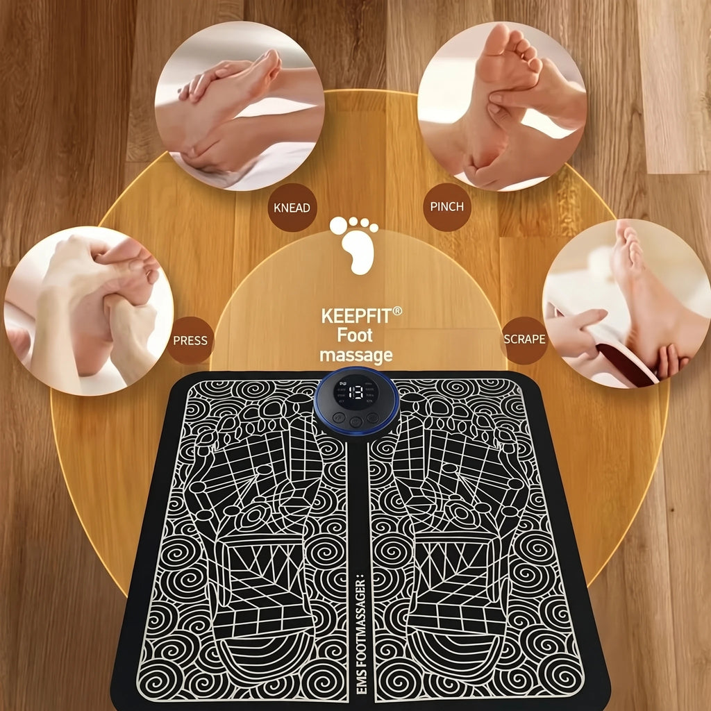 EMS Foot Massager Pad Relief Pain Relax Feet Acupoints Massage Electric Muscle Stimulation Improve Blood Circulation Relax Feet