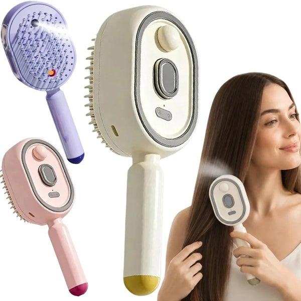 Electric Spray Air Cushion Scalp Massager & Self-Cleaning Comb