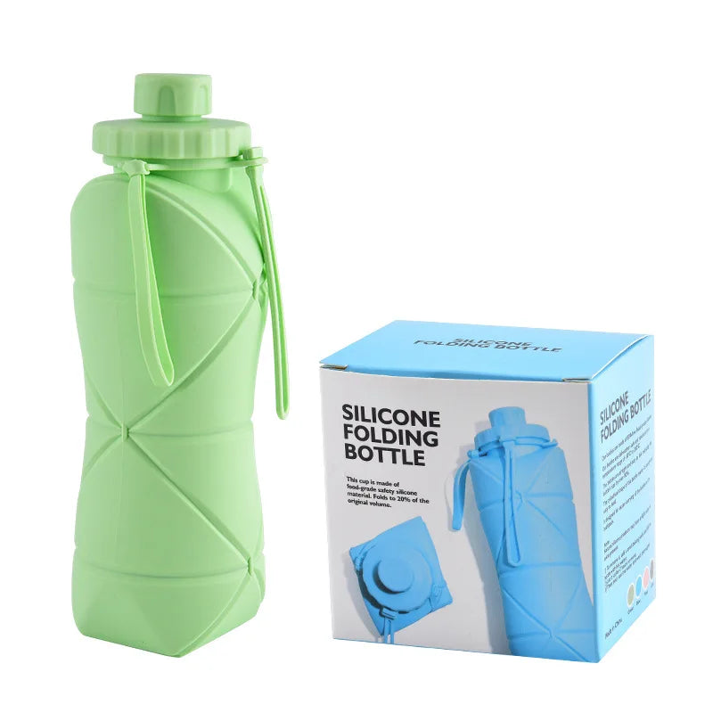 Food-grade Silicone Foldable Water Cup, Large Capacity, Portable for Outdoor Travel & Sports, Heat-resistant, Creative Collapsib