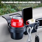 Car Cup Stand Phone Holder Mount Tray Side Door Window Storage Barrel Pocket Hanging Storage Rack with Auto Interior Accessories