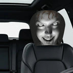 2PCS Car Horror Eyeless Monster Printed Headrest Cover Universal Elastic Funny Seat Head Case Halloween Party Decoration
