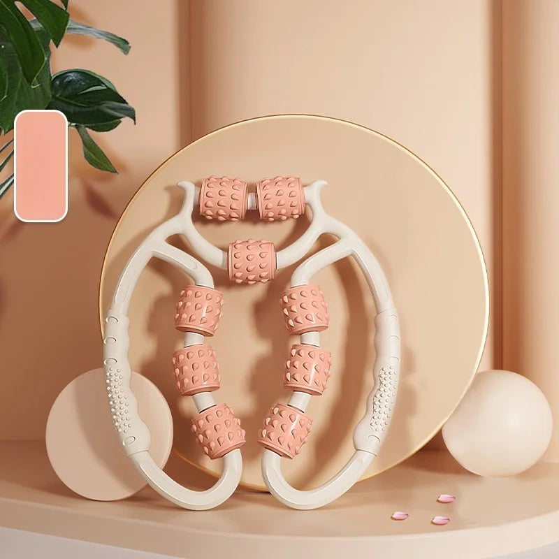 9-Wheel Leg Massager Roller for Calf Muscle Relaxation, Leg Beautifying Device, Massage Slimming Leg Ring-Shaped Leg Clamp, Sports Fitness Leg Beautifying Clamp