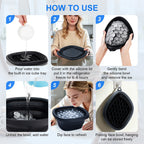 Collapsible Silicone Face Ice Bath Bowl Built in Ice Tray Cold Cryo Portable Travel Facial Facial Puffiness Skin Care Tool