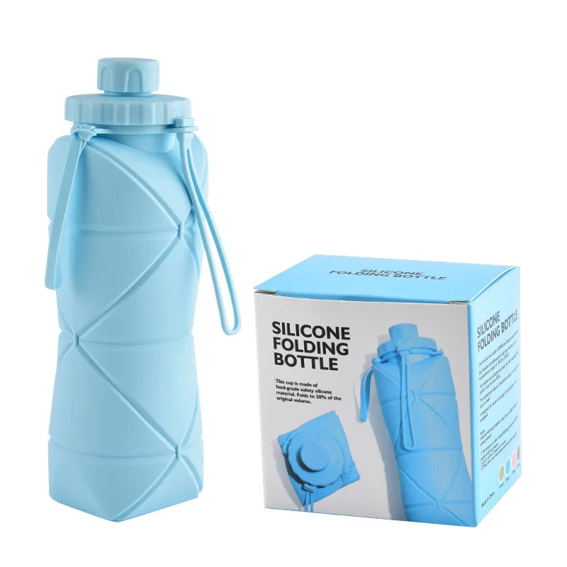 Food-grade Silicone Foldable Water Cup, Large Capacity, Portable for Outdoor Travel & Sports, Heat-resistant, Creative Collapsib