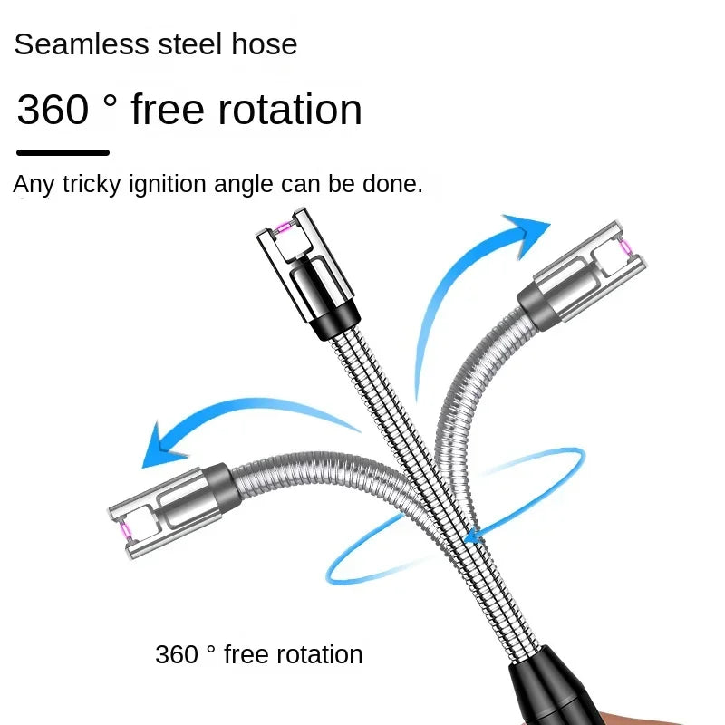 Type-C Rechargeable Kitchen Artifact Portable Smart Pulse Igniter Household Gas Stove Long Handle Electronic Lighter Wholesale