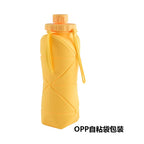 Food-grade Silicone Foldable Water Cup, Large Capacity, Portable for Outdoor Travel & Sports, Heat-resistant, Creative Collapsib