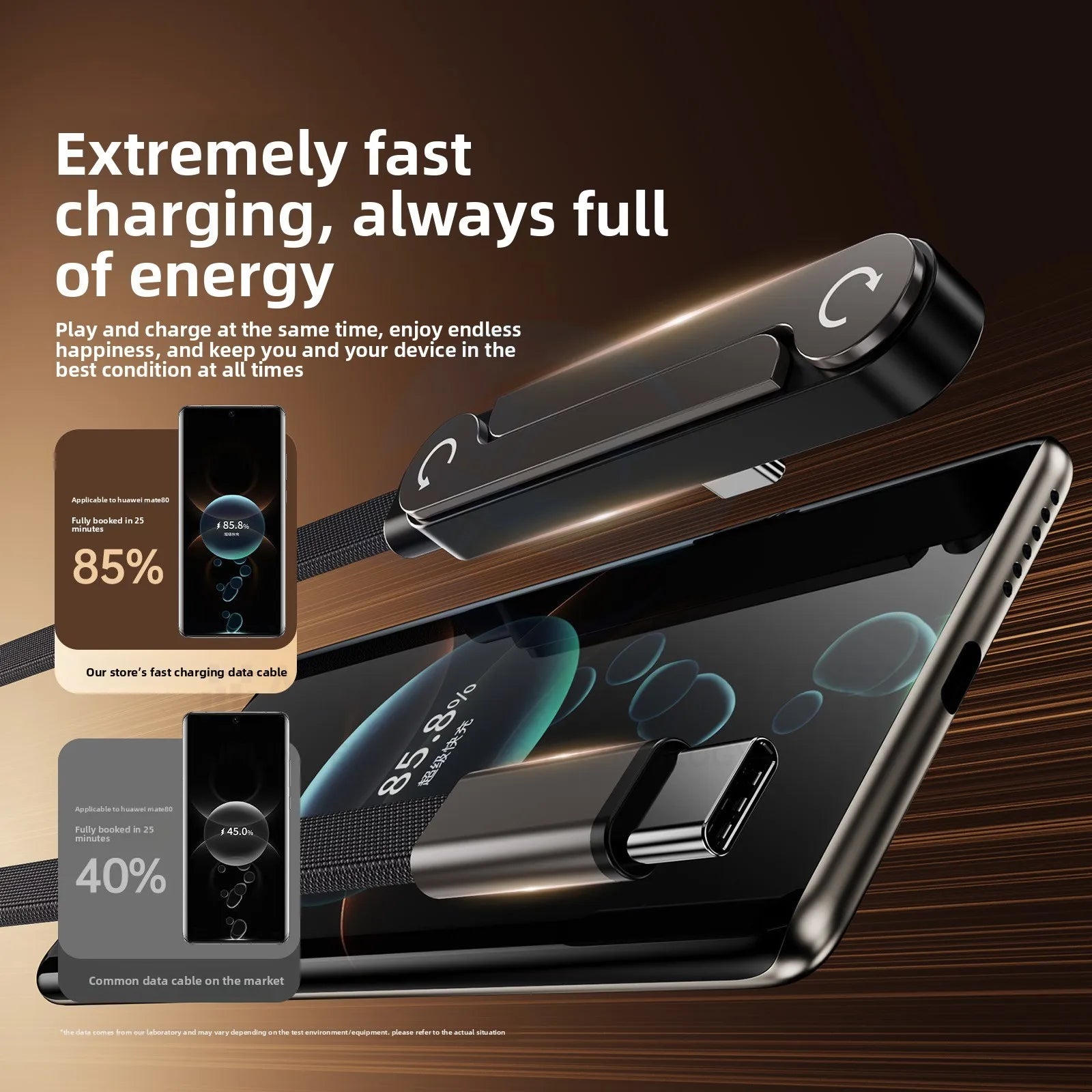 240W folding bracket elbow braided charging cable is suitable for all mobile phones, forHuawei tablet mobile game data cable