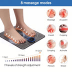 EMS Foot Massager Pad Relief Pain Relax Feet Acupoints Massage Electric Muscle Stimulation Improve Blood Circulation Relax Feet