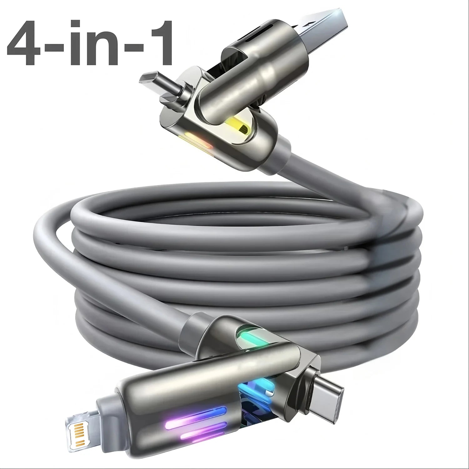 240W PD 4-IN-1 USB Type C to Type C Fast Charging Data Cable 1M For iPhone 16 Pro Max 15 iPad Xiaomi Samsung Tablet
