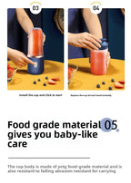 Portable Fruit Juice Blenders Summer Personal Electric Mini Bottle Home USB 6 Blades Juicer Cup Machine For Kitchen