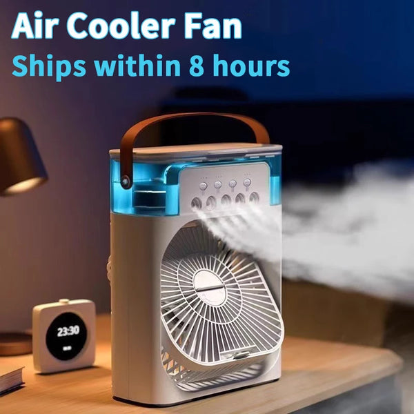 3-in-1 Portable Mini Air Cooler with LED Night Light & Humidifier