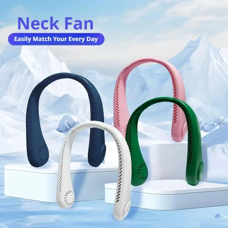 Portable Bladeless Neck Fan Rechargeable 3 Speeds Adjustable Cooling Fan Hands-Free Bladeless Neck Fan For Outdoor Sports Travel