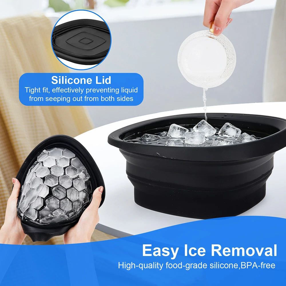 Collapsible Silicone Face Ice Bath Bowl Built in Ice Tray Cold Cryo Portable Travel Facial Facial Puffiness Skin Care Tool