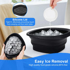 Collapsible Silicone Face Ice Bath Bowl Built in Ice Tray Cold Cryo Portable Travel Facial Facial Puffiness Skin Care Tool