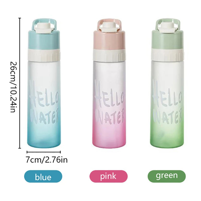Hot Sale 650ml Spray Water Bottle Outdoor Sports Fitness Water Cup Large Capacity Portable Water Bottle Jet Water Spray Cup