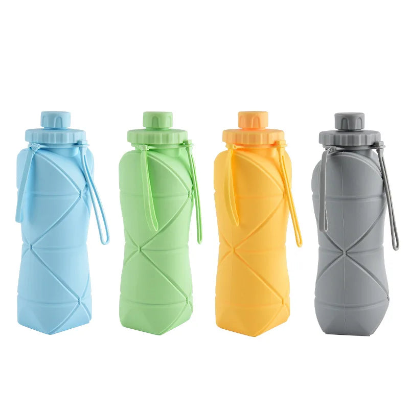 Food-grade Silicone Foldable Water Cup, Large Capacity, Portable for Outdoor Travel & Sports, Heat-resistant, Creative Collapsib