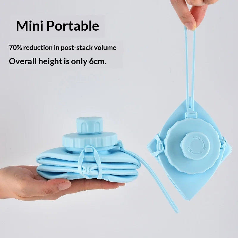 Food-grade Silicone Foldable Water Cup, Large Capacity, Portable for Outdoor Travel & Sports, Heat-resistant, Creative Collapsib
