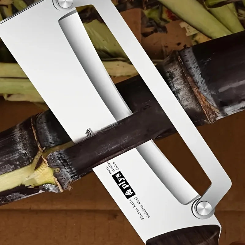 Stainless steel peeler with imitated wood handle for peeling and slicing fruits and vegetables | Durable and smooth operation