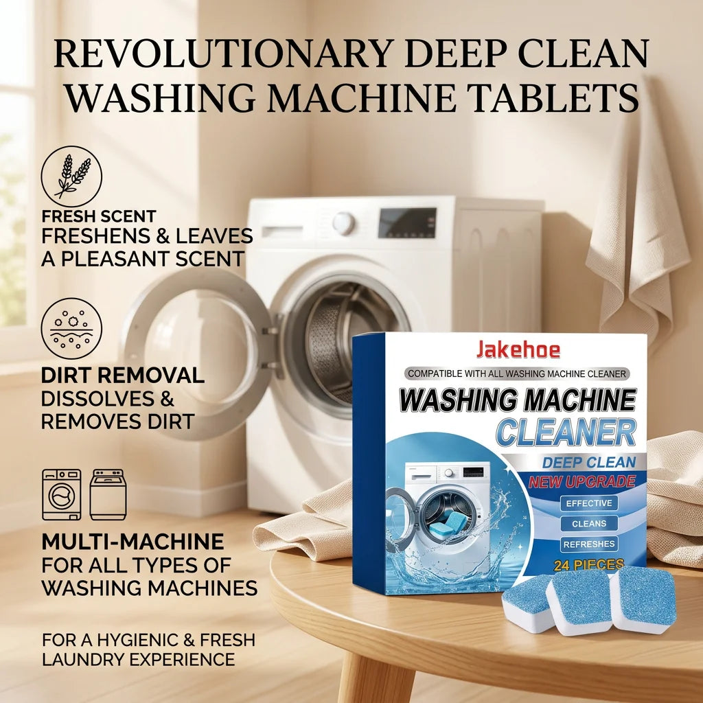 Washing Machine Cleaner Remove Limescale & Mold Stains Eliminate Odors Long-Lasting Fresh Scent Washing Machine Cleaning Tablets