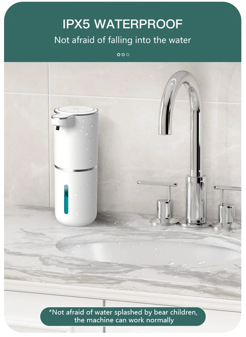 380ML Touchless IPX5 Waterproof 4-Gears Adjustable Foam/Gels Automatic Sense Soap Dispenser Electric Hand Dish Washing Machine