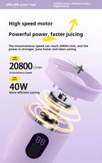 500ML Portable Blender with Lid Rechargeable Wireless Orange Juicer 16 Stainless Blades USB Smoothie Vegetables Fruits Mixer