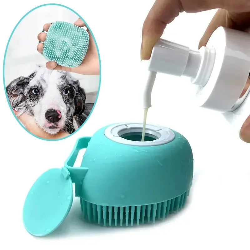 Soft Silicone Pet Bath Massage Glove Brush, Safe Washing Grooming Tool for Small Large Dogs Cats Bathroom Cleaning Accessory