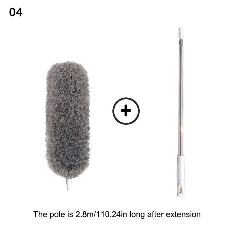 Reusable Ceiling Cleaning Tool 280cm Dust Dusters With Extension Pole Retractable Dust Removal Brush Microfiber Dusting Brush
