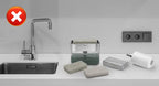 Dual Pump Soap Dispenser Set 3-in-1 Kitchen Organizer with Sponge Storage Box for Sink and Countertop Compact Cleaning Solution