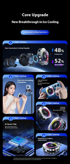 Magnetic Back Clip Dual-use Mobile Phone Radiator Digital Display Temperature Control AI Intelligent Gear Semiconductor Cooling