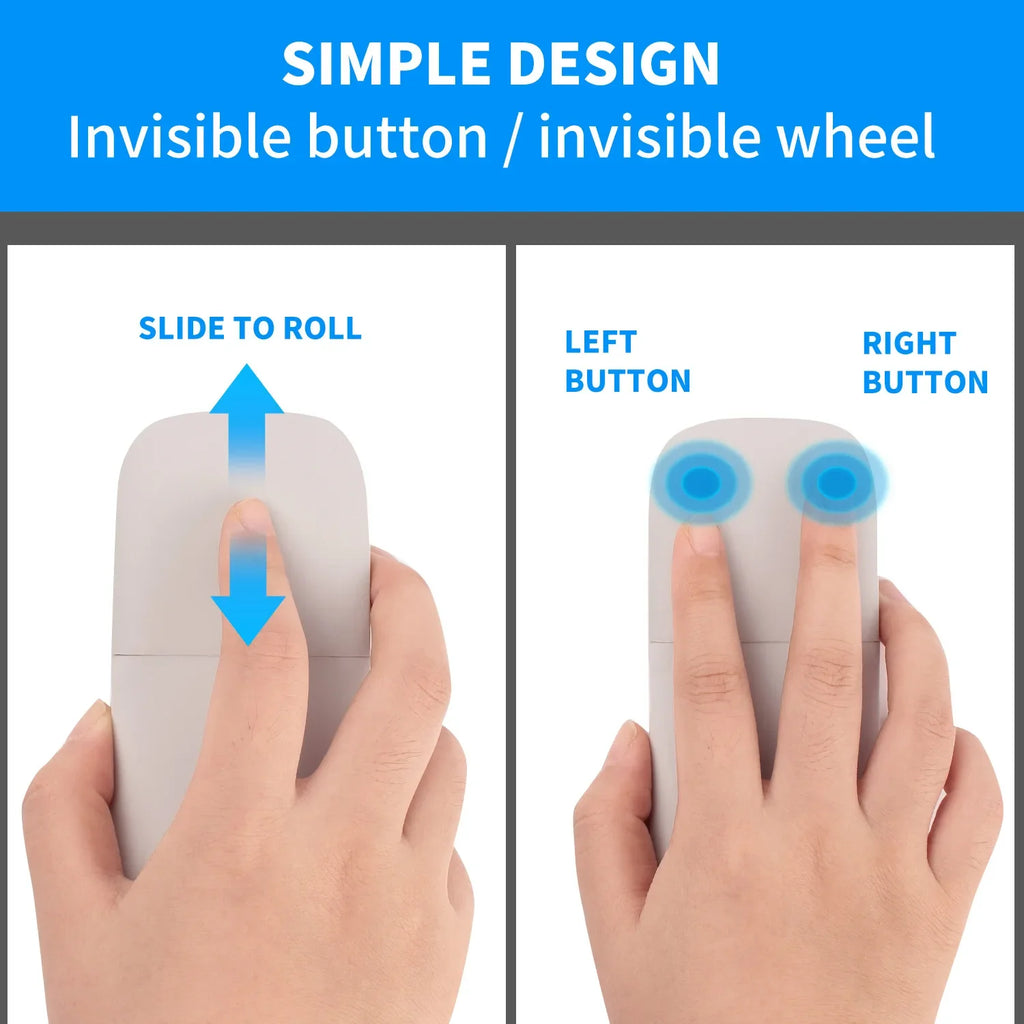 Wireless 2.4G/Bluetooth Mouse Arc Touch Folding Design Mause 1200 DPI Foldable Computer Portable Mice For Microsoft PC Laptop
