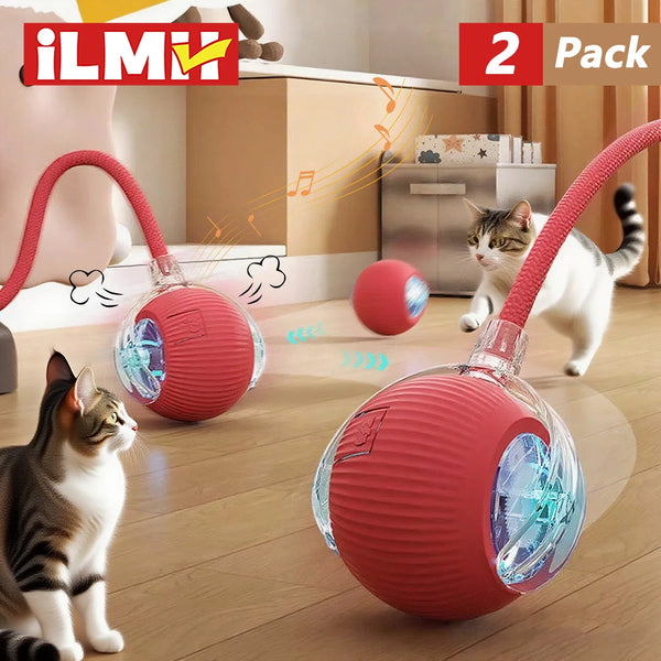 Smart Automatic Rolling Interactive Cat Ball Toy with Faux Tail (Rechargeable)