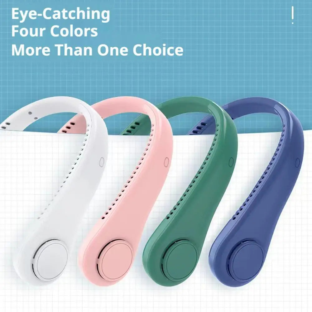 Portable Bladeless Neck Fan Rechargeable 3 Speeds Adjustable Cooling Fan Hands-Free Bladeless Neck Fan For Outdoor Sports Travel