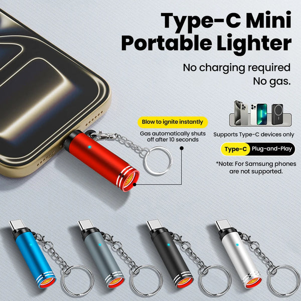 Portable Type-C Mobile Cigarette Lighter & Mini Air Blower