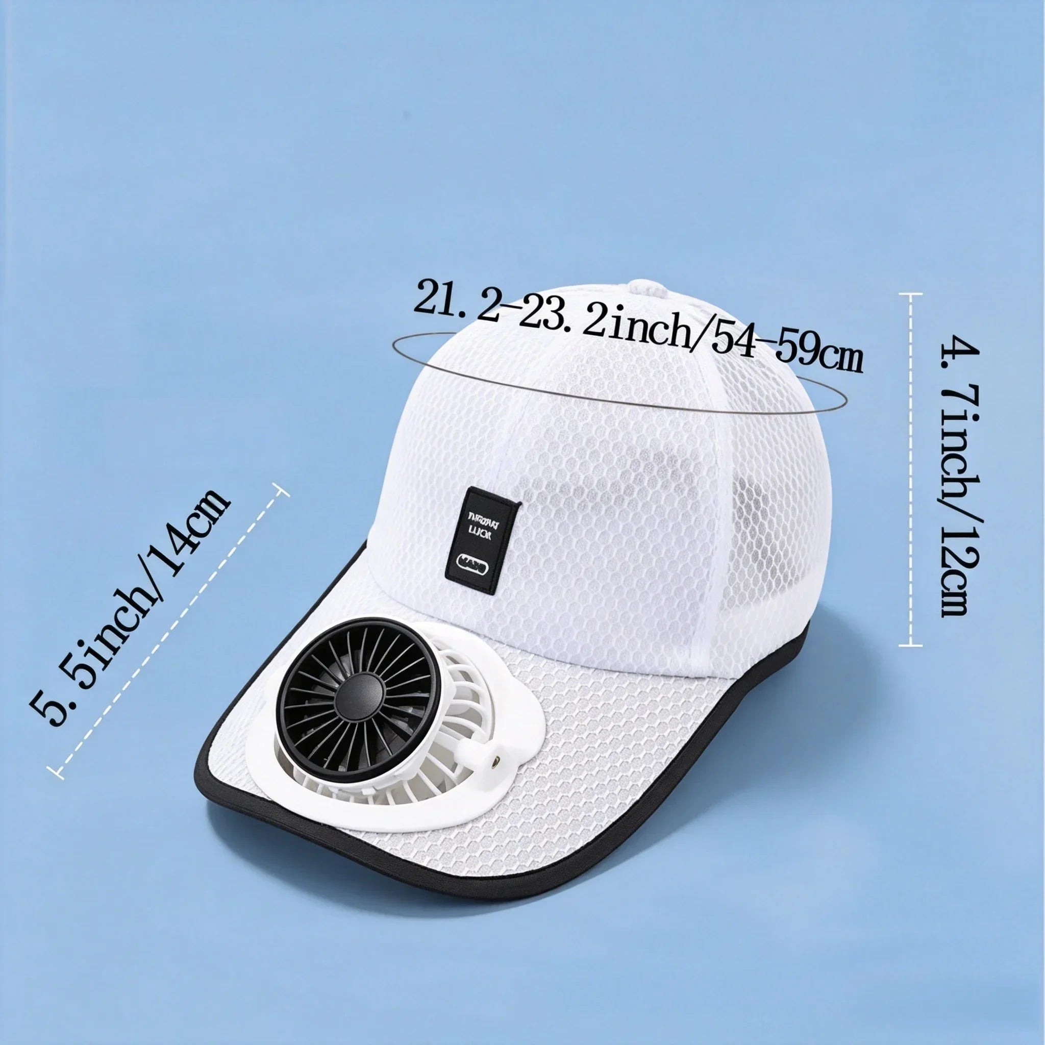 Solar Baseball Cap with Fan, Sun Protection USB Charging Fan Mesh Hat for Summer Outdoor Travel Fishing Camping Beach Golf